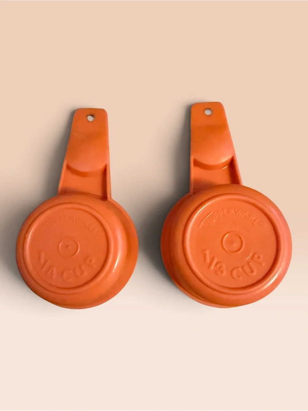 Vintage Tupperware Harvest Orange Measuring Cups - 1970’s
